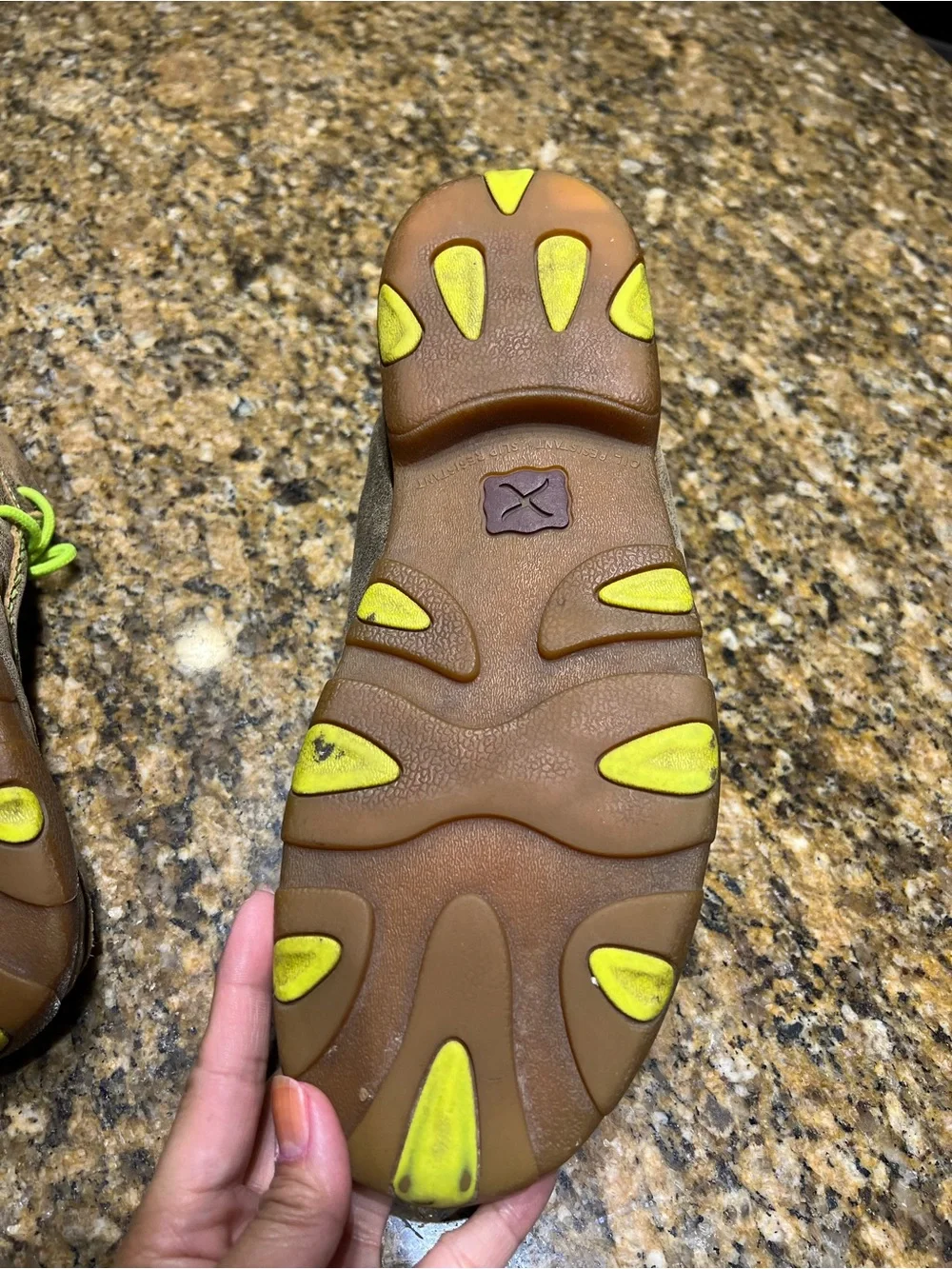 Twisted X Men's Casual Leather Moc Toe Shoes in Brown with Lime Accents
